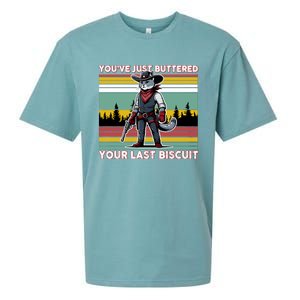 YouVe Just Buttered Your Last Biscuit Western Cowboy Cat Sueded Cloud Jersey T-Shirt