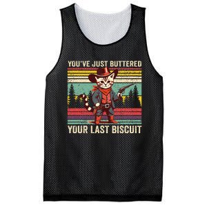 YouVe Just Buttered Your Last Biscuit Western Cowboy Cat Mesh Reversible Basketball Jersey Tank