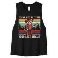 YouVe Just Buttered Your Last Biscuit Western Cowboy Cat Women's Racerback Cropped Tank