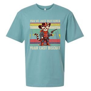 YouVe Just Buttered Your Last Biscuit Western Cowboy Cat Sueded Cloud Jersey T-Shirt