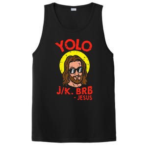 Yolo Jk Brb Jesus Funny Easter Day Ressurection Christians PosiCharge Competitor Tank