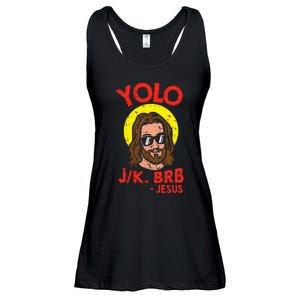 Yolo Jk Brb Jesus Funny Easter Day Ressurection Christians Ladies Essential Flowy Tank