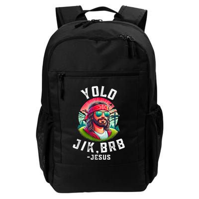 Yolo Jk Brb Jesus Funny Easter Resurrection Christians Backpack
