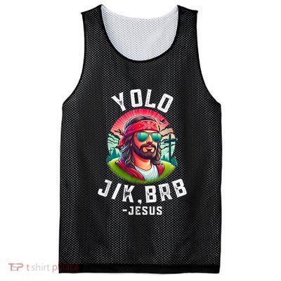 Yolo Jk Brb Jesus Funny Easter Resurrection Christians Mesh Reversible Basketball Jersey Tank
