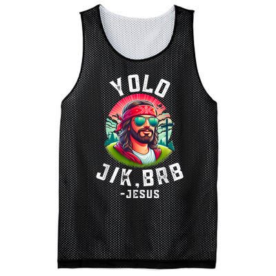 Yolo Jk Brb Jesus Funny Easter Resurrection Christians Mesh Reversible Basketball Jersey Tank