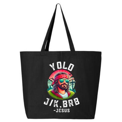 Yolo Jk Brb Jesus Funny Easter Resurrection Christians 25L Jumbo Tote