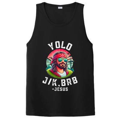 Yolo Jk Brb Jesus Funny Easter Resurrection Christians PosiCharge Competitor Tank