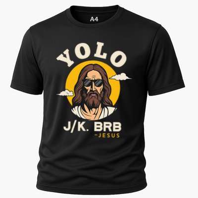 Yolo Jk Brb Jesus Funny Easter Christian Faith Performance Shirt
