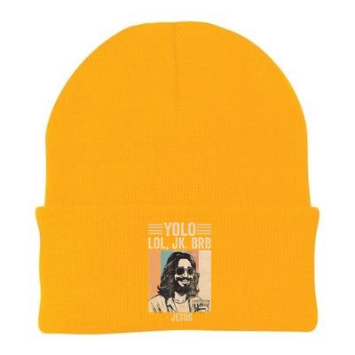 Yolo Jk Brb Christians Funny Religious Meme Cool Jesus With Sunglasses Knit Cap Winter Beanie