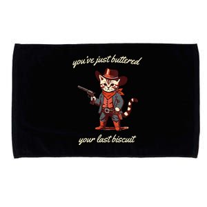 Youve Just Buttered Your Last Biscuit Western Cat Cowboy Microfiber Hand Towel