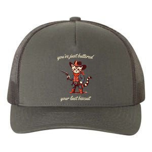 Youve Just Buttered Your Last Biscuit Western Cat Cowboy Yupoong Adult 5-Panel Trucker Hat