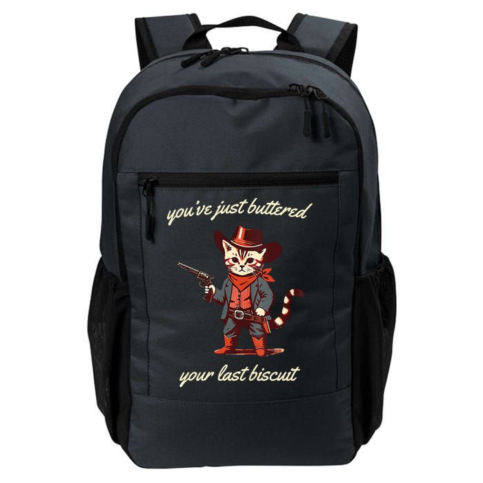 Youve Just Buttered Your Last Biscuit Western Cat Cowboy Backpack