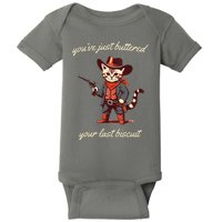 Youve Just Buttered Your Last Biscuit Western Cat Cowboy Baby Bodysuit