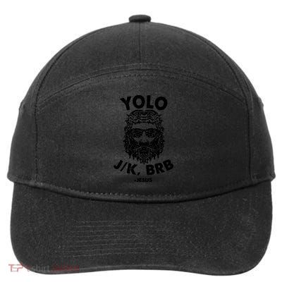 Yolo JK BRB Jesus Resurrection Funny Christian 7-Panel Snapback Hat