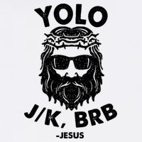 Yolo JK BRB Jesus Resurrection Funny Christian Cool Comfort Performance Bucket Hat