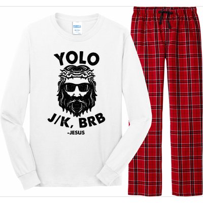 Yolo JK BRB Jesus Resurrection Funny Christian Long Sleeve Pajama Set