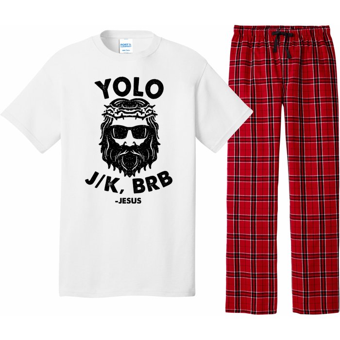 Yolo JK BRB Jesus Resurrection Funny Christian Pajama Set