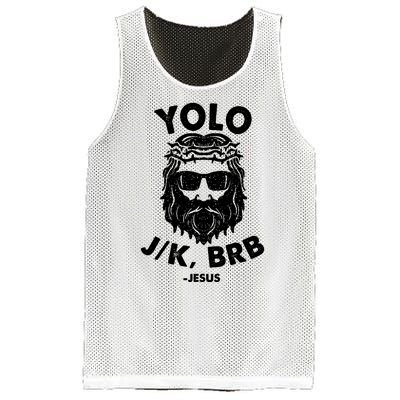 Yolo JK BRB Jesus Resurrection Funny Christian Mesh Reversible Basketball Jersey Tank