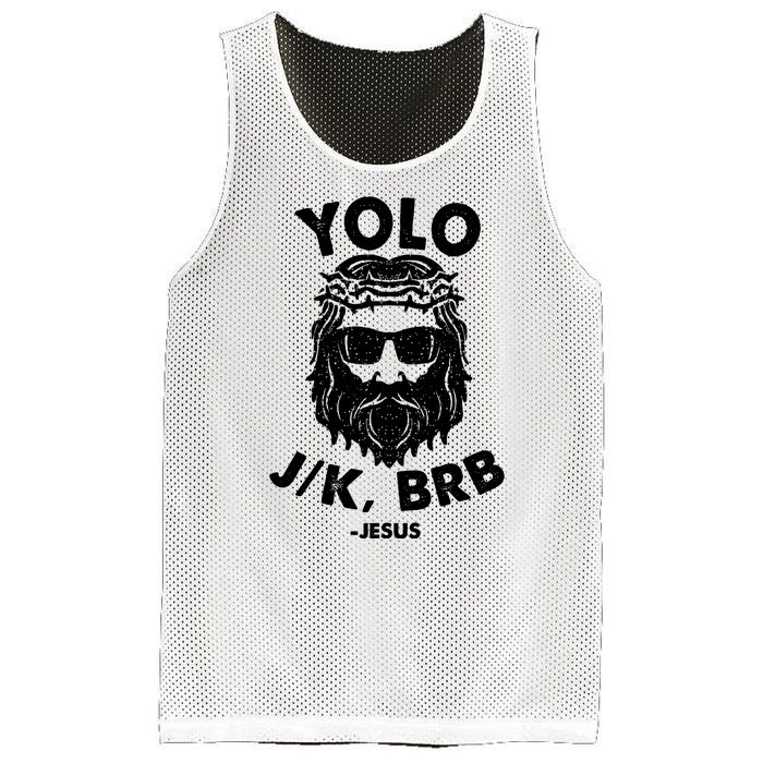 Yolo JK BRB Jesus Resurrection Funny Christian Mesh Reversible Basketball Jersey Tank