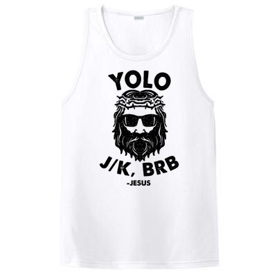 Yolo JK BRB Jesus Resurrection Funny Christian PosiCharge Competitor Tank