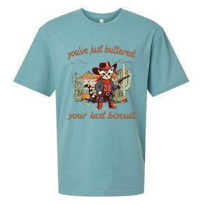 YouVe Just Buttered Your Last Biscuit Western Cat Cowboy Gift Sueded Cloud Jersey T-Shirt