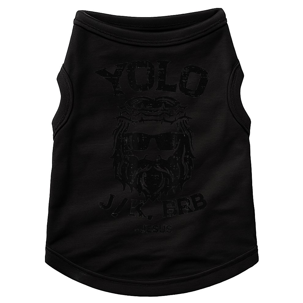 Yolo Jk Brb Jesus Funny Easter Day Ressurection Christians Doggie Tank