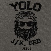 Yolo Jk Brb Jesus Funny Easter Day Ressurection Christians Cotton Canvas Backpack