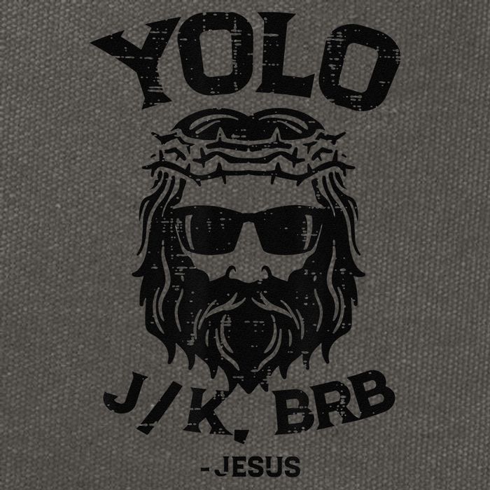 Yolo Jk Brb Jesus Funny Easter Day Ressurection Christians Cotton Canvas Backpack