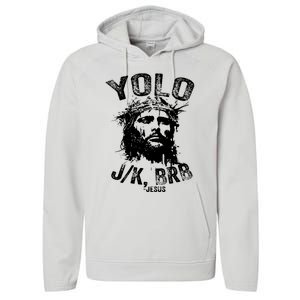 Yolo Jk Brb Jesus Funny Resurrection Christians Easter Day Performance Fleece Hoodie