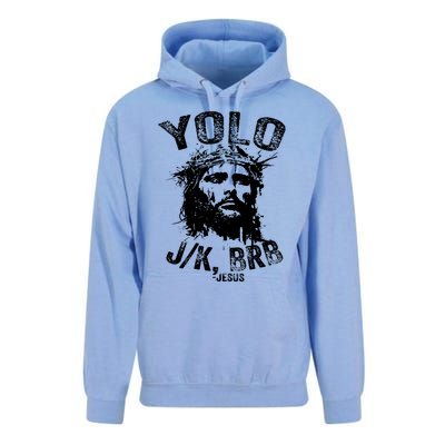 Yolo Jk Brb Jesus Funny Resurrection Christians Easter Day Unisex Surf Hoodie