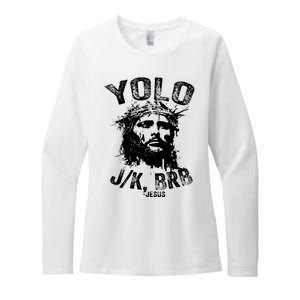 Yolo Jk Brb Jesus Funny Resurrection Christians Easter Day Womens CVC Long Sleeve Shirt