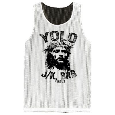 Yolo Jk Brb Jesus Funny Resurrection Christians Easter Day Mesh Reversible Basketball Jersey Tank