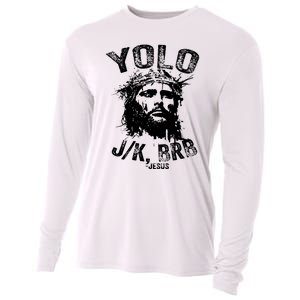 Yolo Jk Brb Jesus Funny Resurrection Christians Easter Day Cooling Performance Long Sleeve Crew