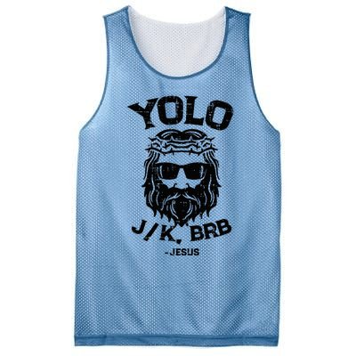 Yolo Jk Brb Jesus Funny Easter Day Mesh Reversible Basketball Jersey Tank