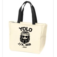 Yolo Jk Brb Jesus Funny Easter Day Zip Tote Bag