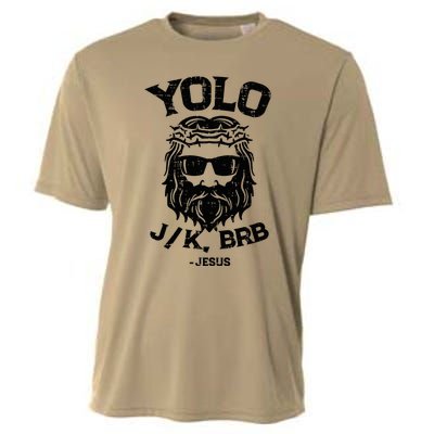 Yolo Jk Brb Jesus Funny Easter Day Cooling Performance Crew T-Shirt