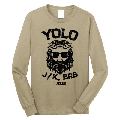 Yolo Jk Brb Jesus Funny Easter Day Long Sleeve Shirt