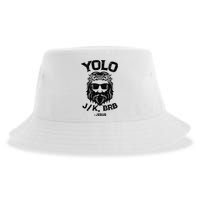Yolo Jk Brb Jesus Funny Easter Day Sustainable Bucket Hat