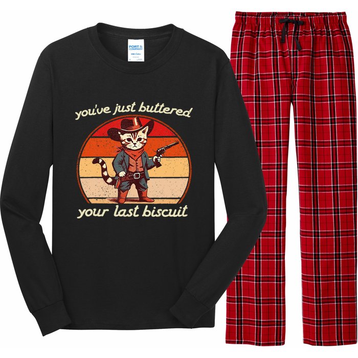 YouVe Just Buttered Your Last Biscuit Western Cat Cowboy Long Sleeve Pajama Set