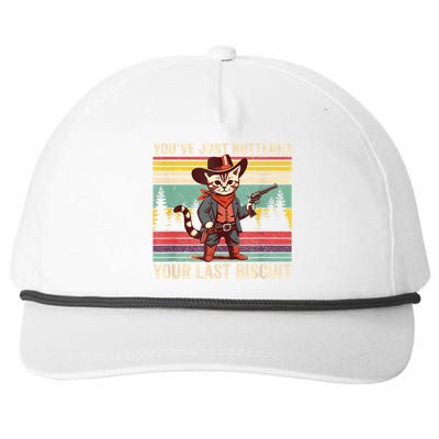 YouVe Just Buttered Your Last Biscuit Western Cowboy Cat Snapback Five-Panel Rope Hat