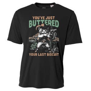 YouVe Just Buttered Your Last Biscuit Funny Cowboy Cat Cooling Performance Crew T-Shirt