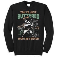 YouVe Just Buttered Your Last Biscuit Funny Cowboy Cat Tall Sweatshirt