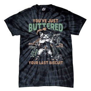 YouVe Just Buttered Your Last Biscuit Funny Cowboy Cat Tie-Dye T-Shirt