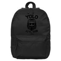 Yolo Jk Brb Jesus Funny Easter Day Ressurection Christians 16 in Basic Backpack