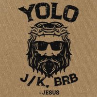 Yolo Jk Brb Jesus Funny Easter Day Ressurection Christians Cotton Canvas Backpack