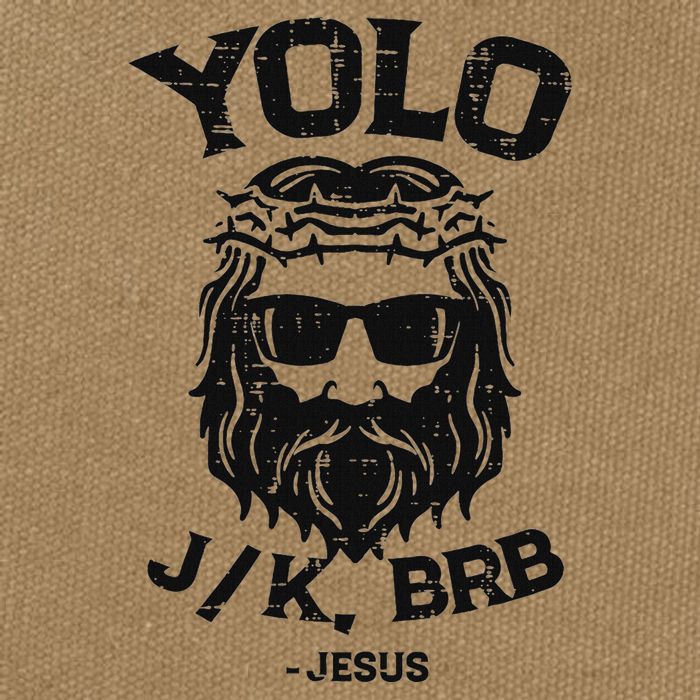 Yolo Jk Brb Jesus Funny Easter Day Ressurection Christians Cotton Canvas Backpack