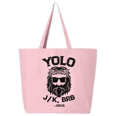 Yolo Jk Brb Jesus Funny Easter Day Ressurection Christians 25L Jumbo Tote