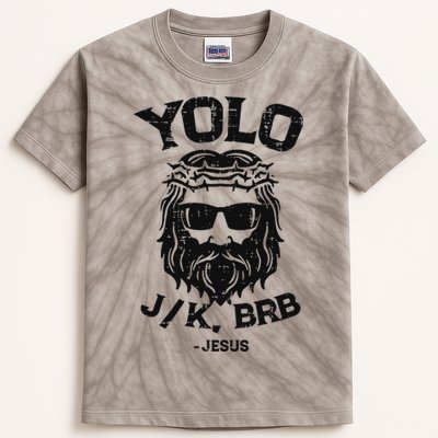 Yolo Jk Brb Jesus Funny Easter Day Ressurection Christians Kids Tie-Dye T-Shirt