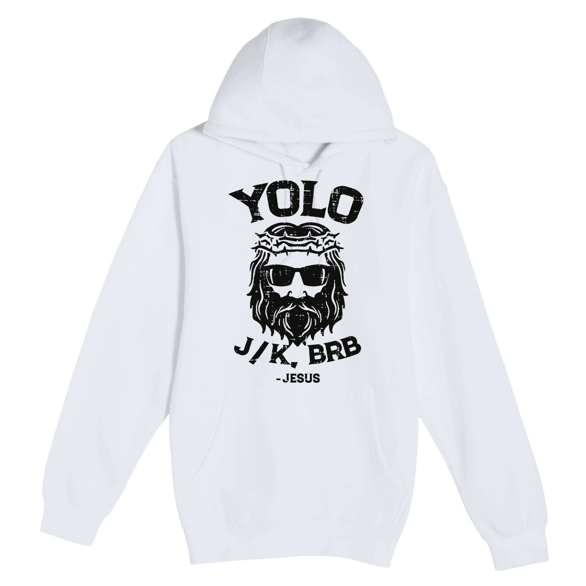 Yolo Jk Brb Jesus Funny Easter Day Ressurection Christians Premium Pullover Hoodie