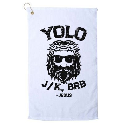 Yolo Jk Brb Jesus Funny Easter Day Ressurection Christians Golf Towel